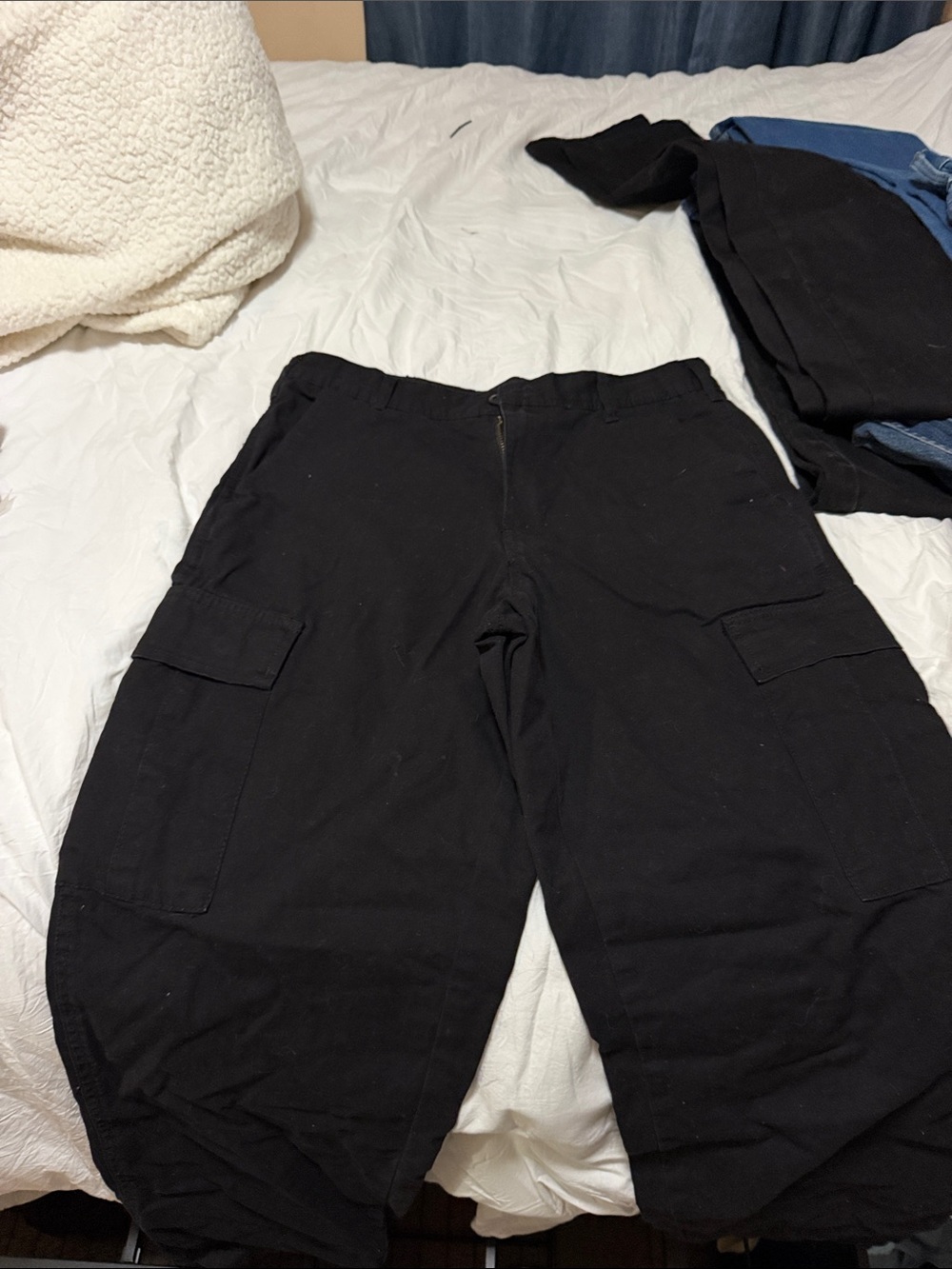 RSQ Black Cargo Pants with Utility Pockets